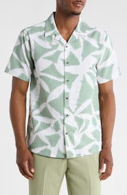T.R. PREMIUM Abstract Print Camp Shirt