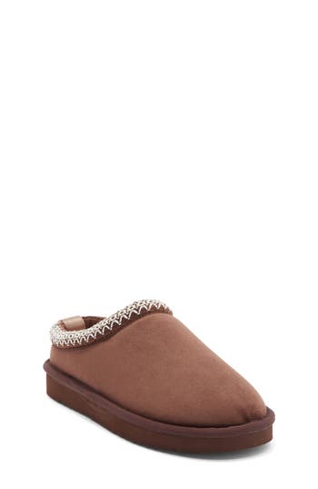 Steve Madden Kids'jordy Faux Shearling Lined Slipper In Brown