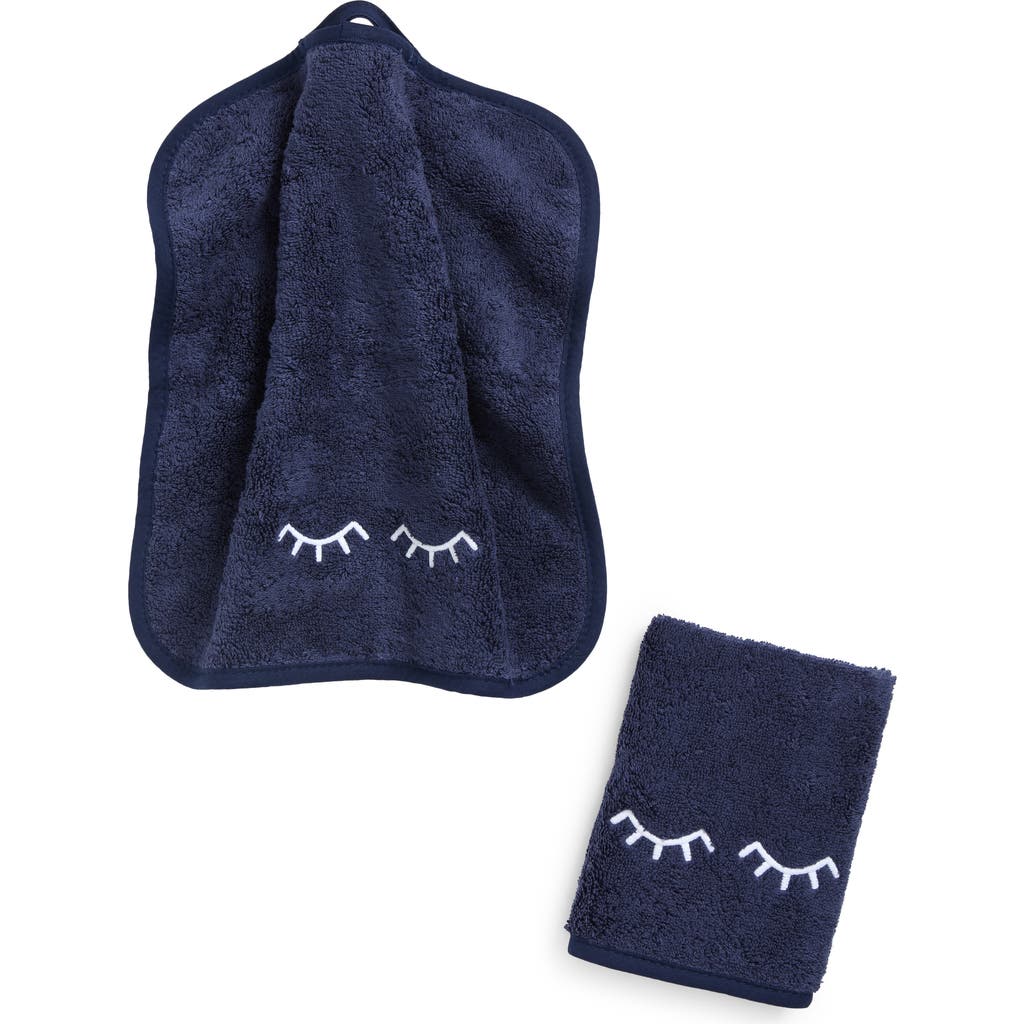Weezie 2-pack Organic Cotton Terry Makeup Towels In Blue