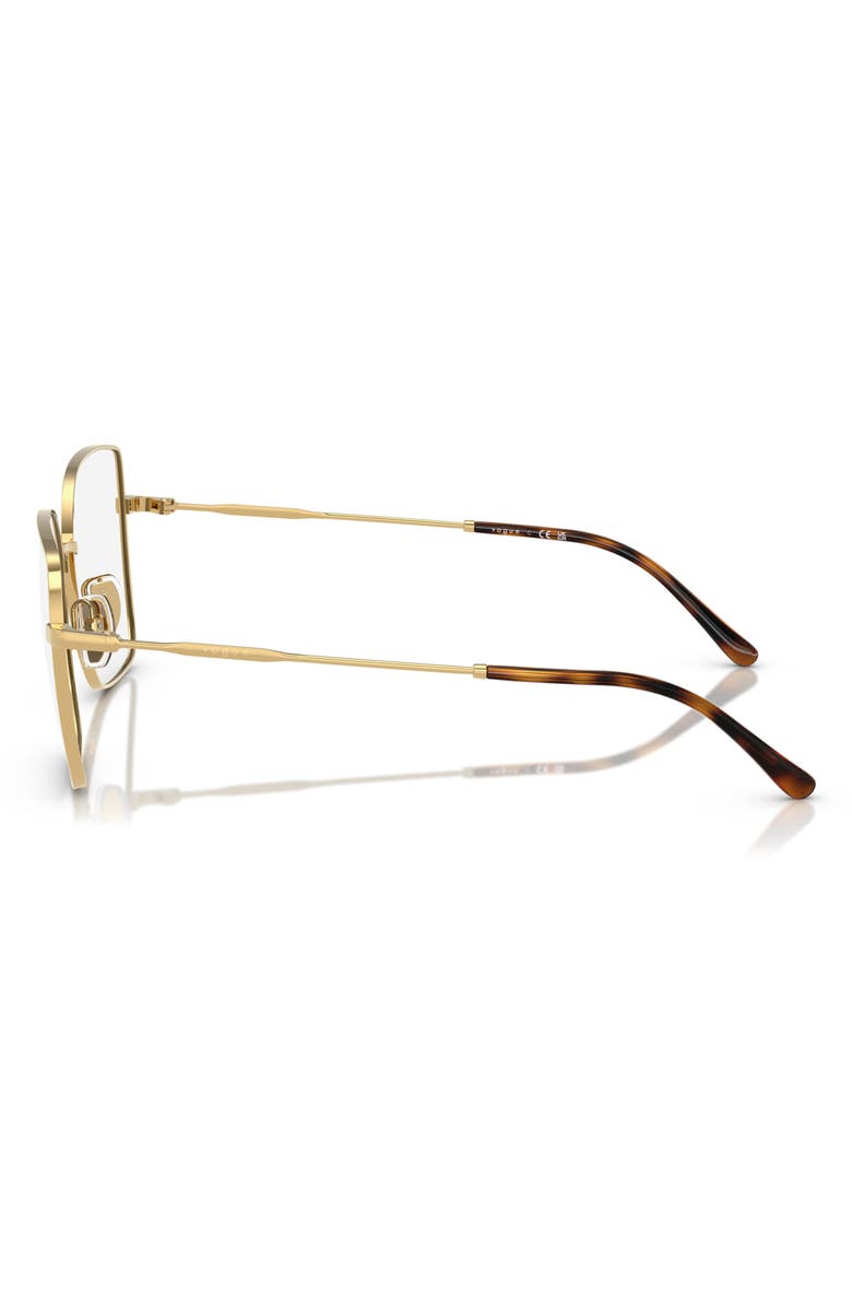 VOGUE 53mm Square Optical Glasses, Alternate, color, Shiny Gold