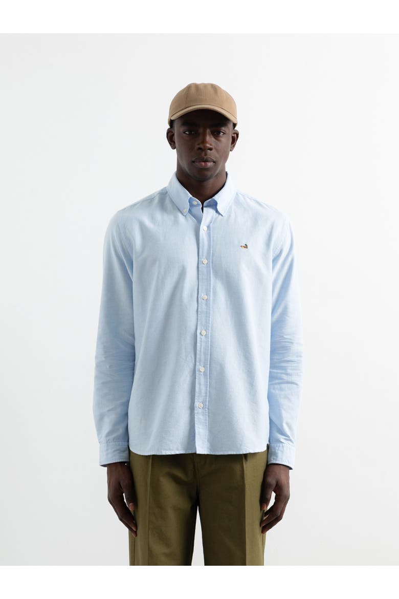Duck Logo Oxford Shirt, Main, color, Plain Light Blue