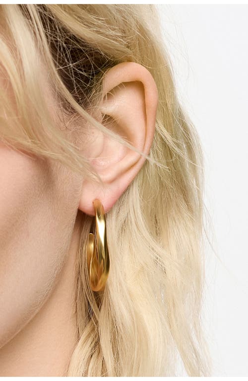 Bimba Y Lola Maxi Matte Uneven Hoop Earrings In Gold