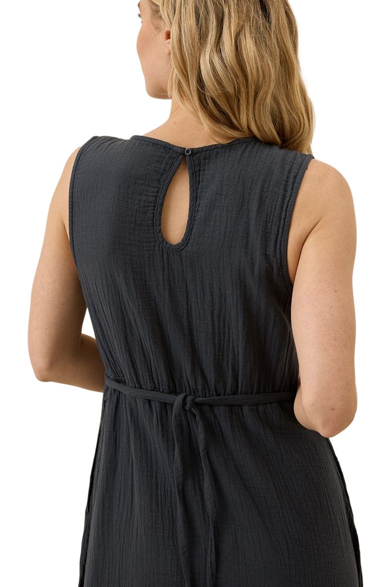 Organic Cotton Double Gauze Beach To Brunch Dress, Alternate, color, Black
