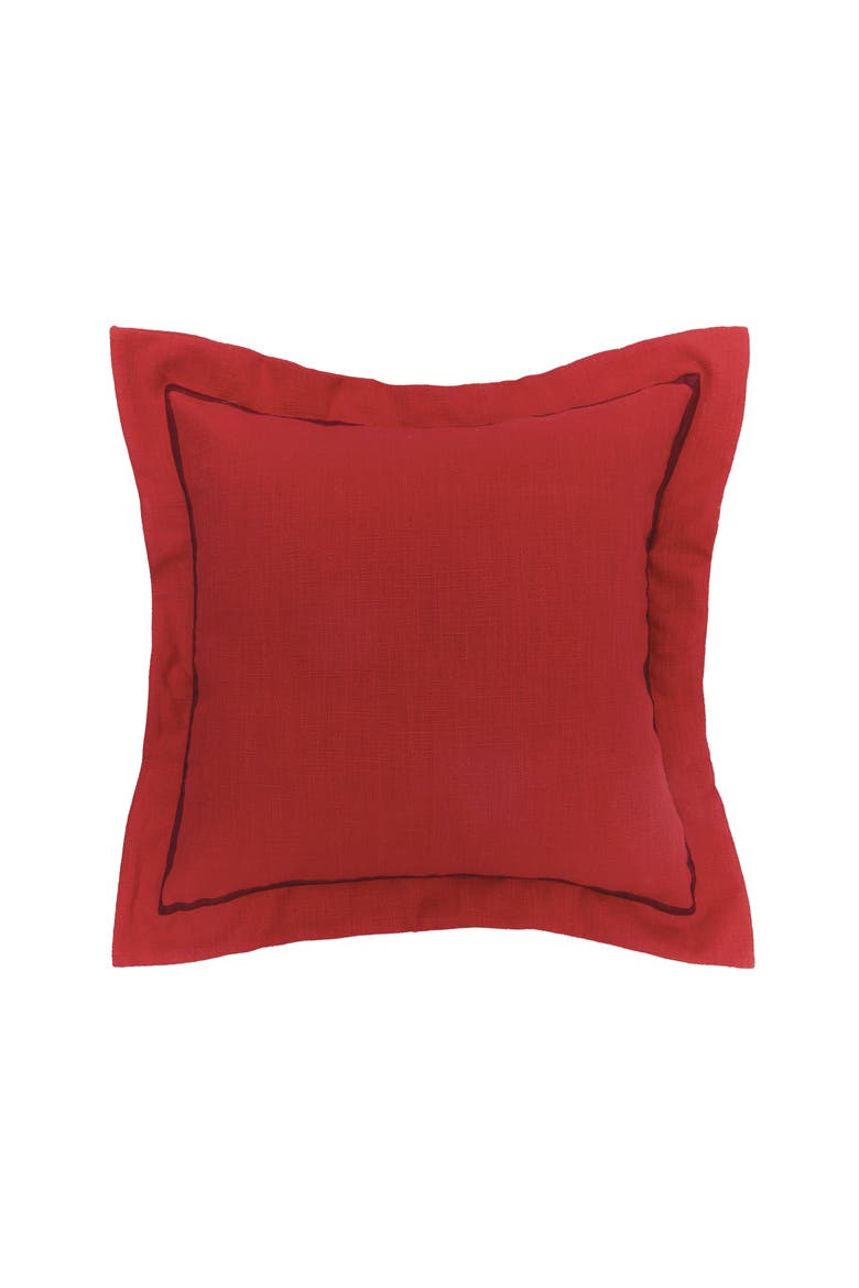 Scarlet Flange Accent Pillow 18" x 18", Main, color, Red