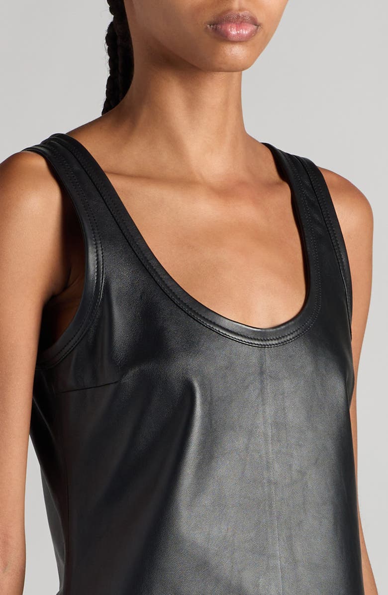 Bottega Veneta Sleeveless Leather Minidress, Alternate, color, 