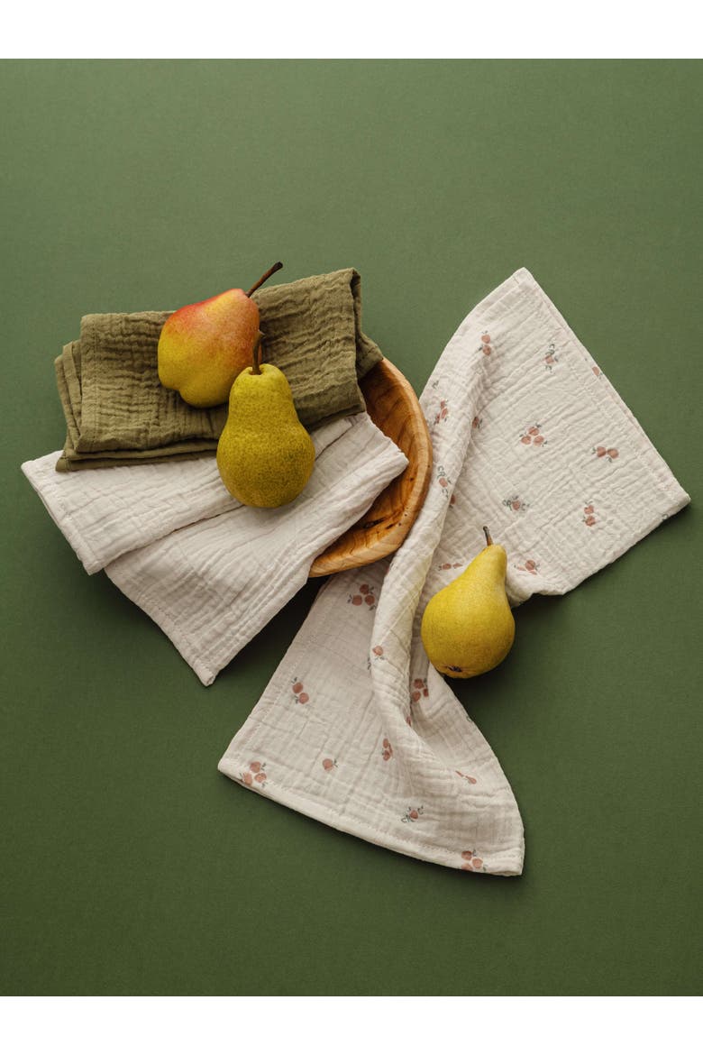 Pomme Organic Cotton Muslin Burp Cloth Set - 3 Pack, Alternate, color, Pomme