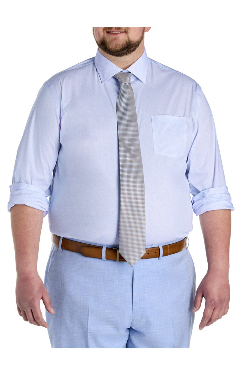 Michael Kors Big & Tall Floral Paisley Performance Dress Shirt, Alternate, color, Blue