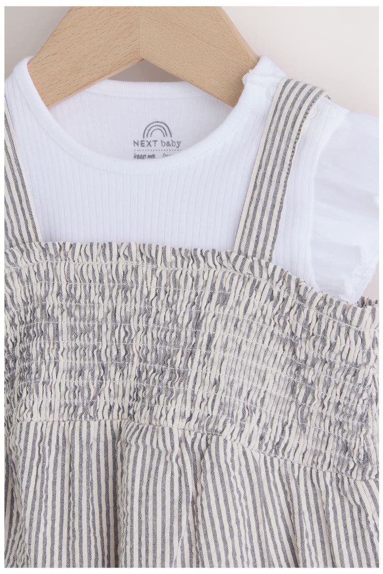 Crochet Pocket Romper & T-Shirt Set, Alternate, color, GREY