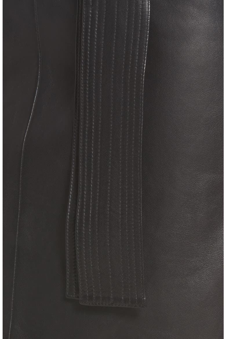 Belted Leather Skirt, Alternate, color, BLACK CAVIAR
