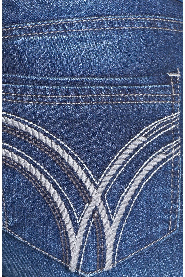 Embroidered Pocket Skinny Jeans, Alternate, color, BLUE