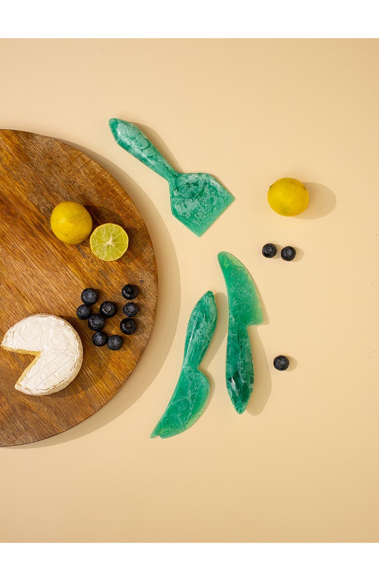 Casa Amarosa Set of 3 Resin Cheese Knives, Alternate, color, Green