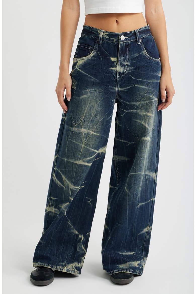 Billie Baggy Wide Leg Jeans, Main, color, DARK BLUE