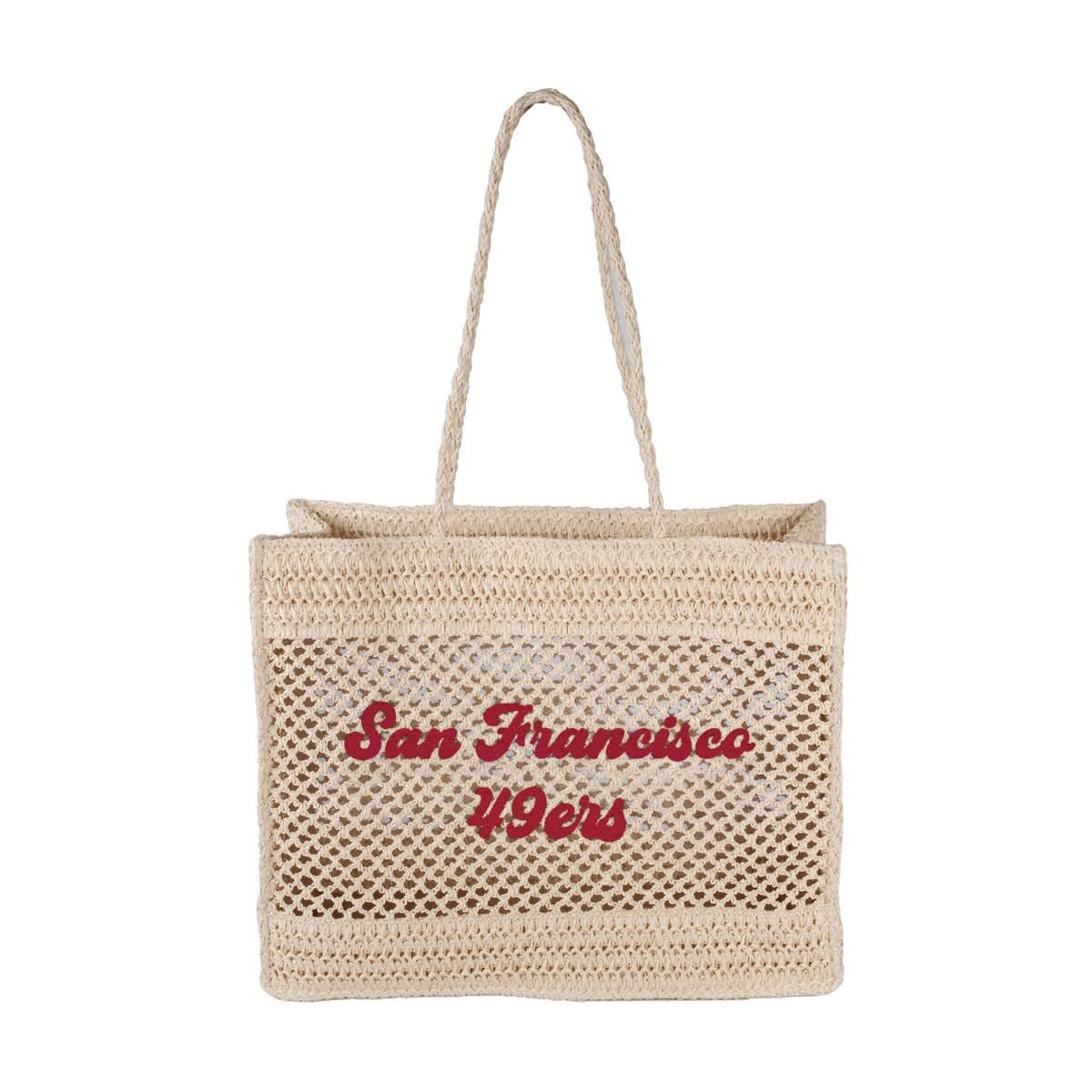 LOGO BRANDS San Francisco 49ers Coastal Tote Bag, Main, color, Tan