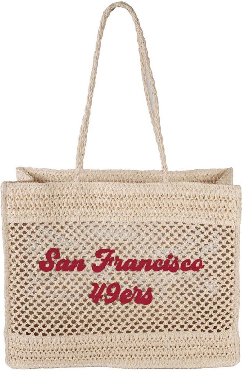 LOGO BRANDS San Francisco 49ers Coastal Tote Bag, Main, color, Tan