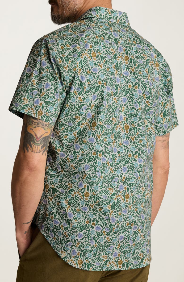 Bonobos Riviera Slim Fit Bouquet Print Short Sleeve Button-Up Shirt, Alternate, color, 