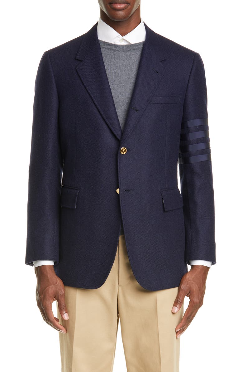 Thom Browne Sleeve Stripe Wool Sport Coat, Main, color, 