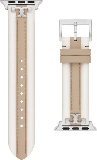 Tory Burch★上品なアイボリーレザーApple WatchストラップKIRA Kira Band for Apple Watch®, Black/Luggage Leather: Women's