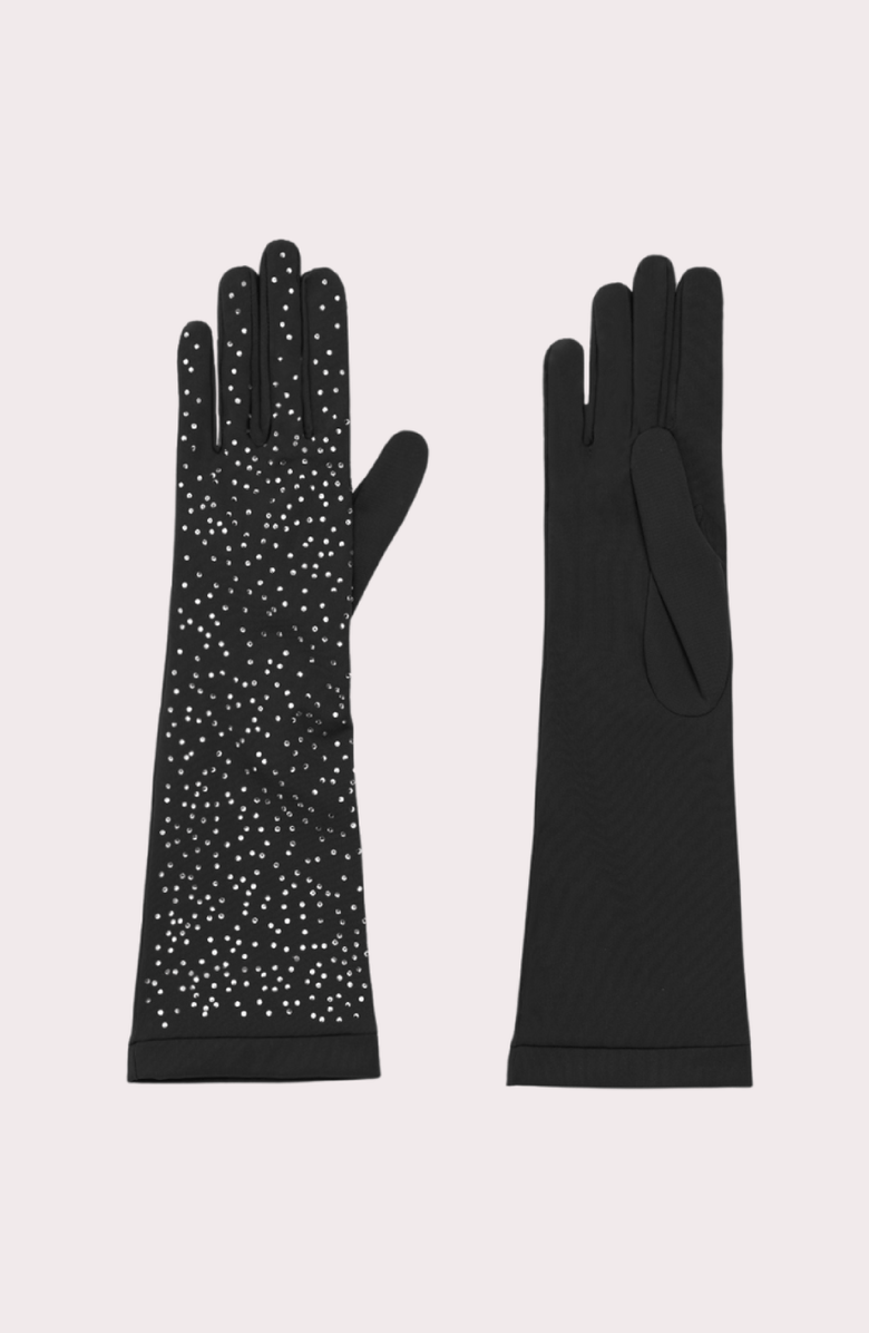 Seymoure Grace Glove with Handset Crystals, Main, color, Black