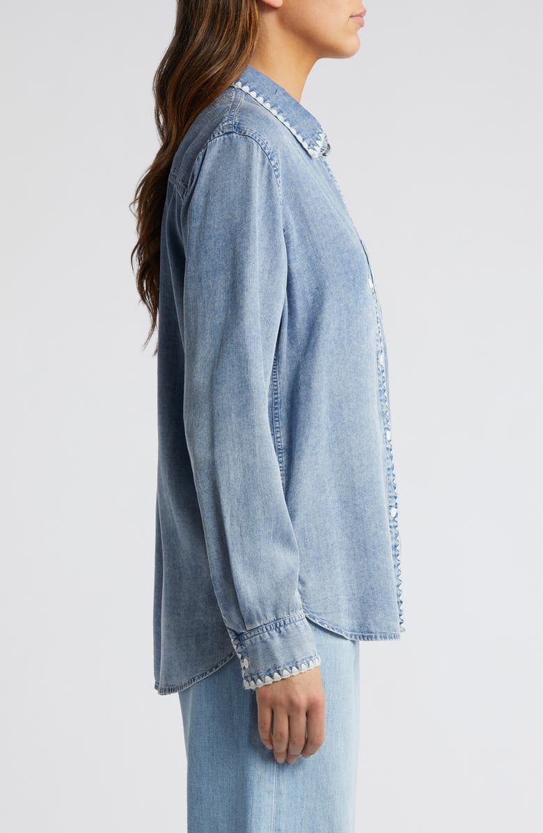 Rails Saya Embroidered Detail Chambray Button-Up Shirt, Alternate, color,