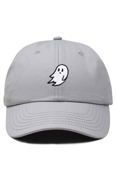 Dalix Ghost Embroidered Low Crown Cap In Gray