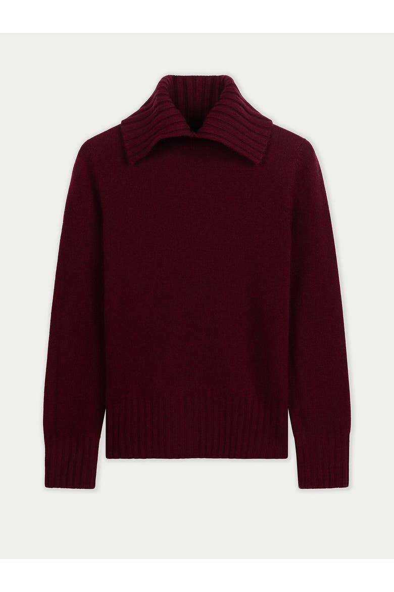 Slit T-Neck Sweater, Main, color, zinfandel