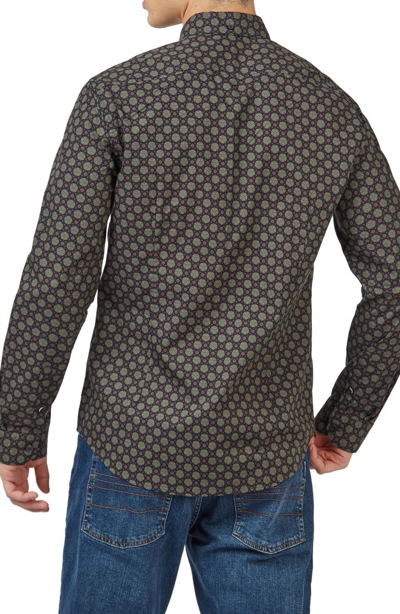 Ben Sherman Print Cotton Button-Down Shirt, Alternate, color, 