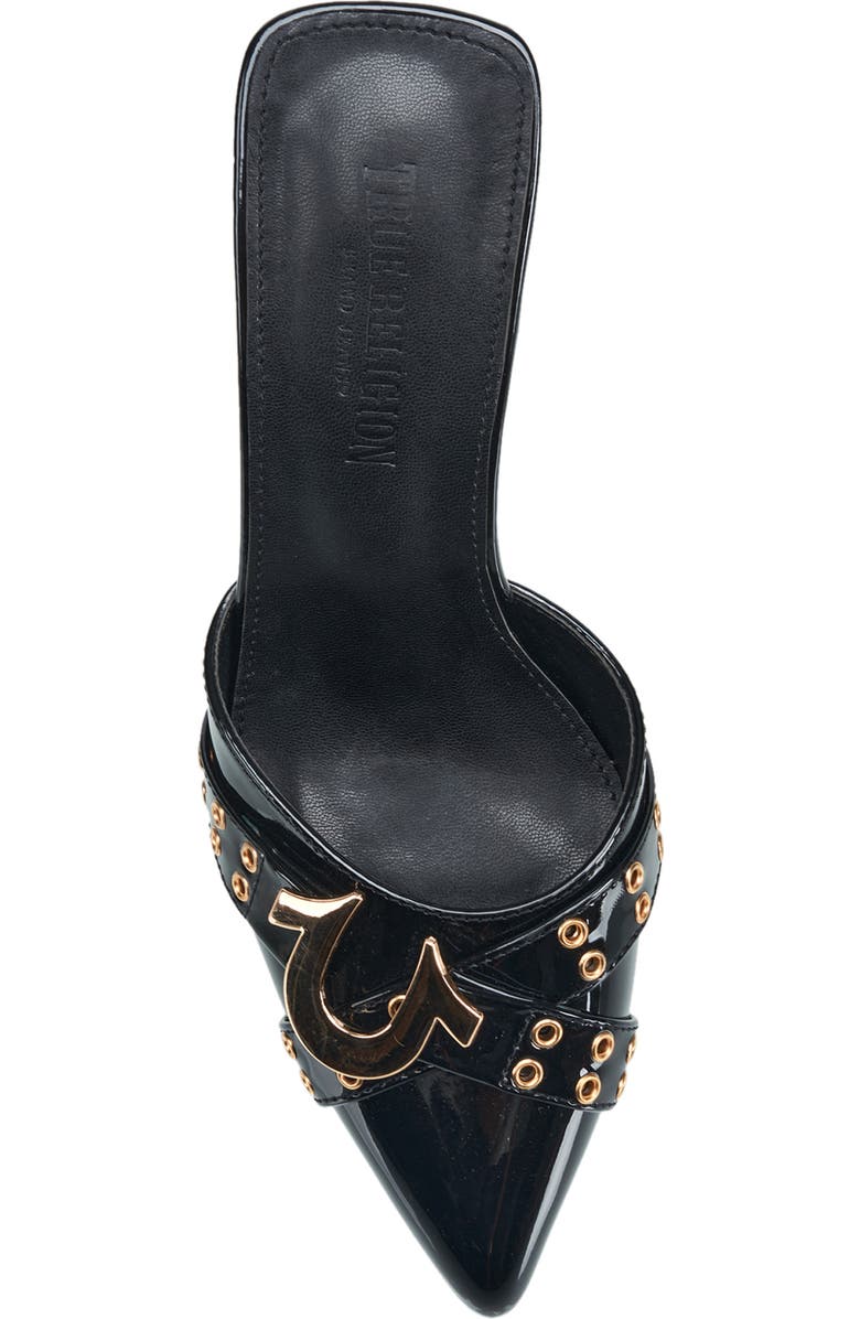 True Religion Doll Metal Logo Heel, Alternate, color,