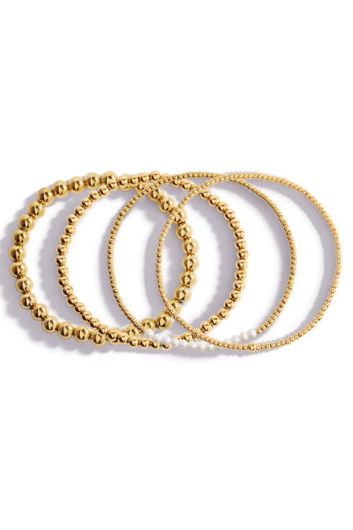 Mint & Lily Everyday Pearl Bracelet Stacking Set In Gold