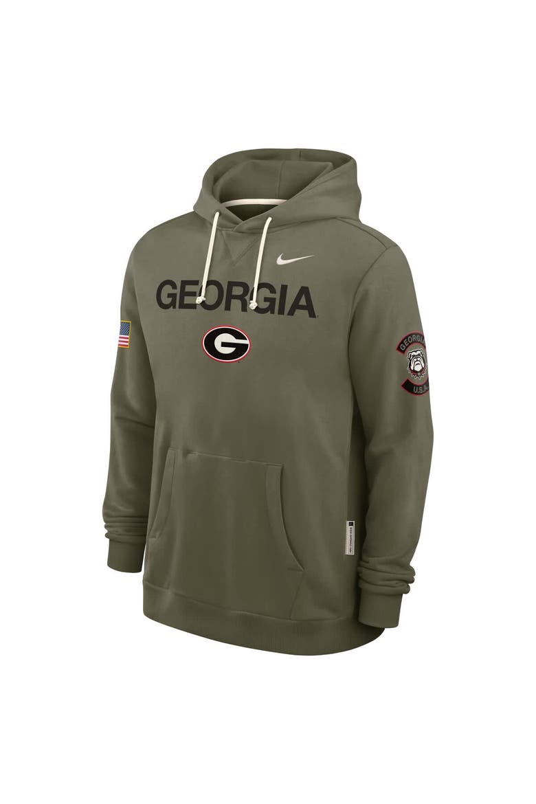 Men's Nike Olive Georgia Bulldogs 2025 Military Appreciation Dri-FIT Hoodie, Alternate, color, Olive
