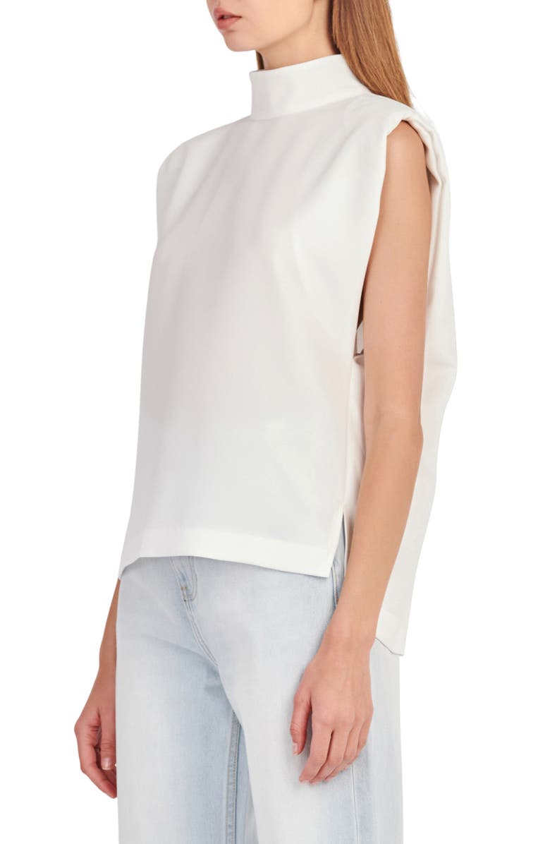 English Factory Shoulder Pad Mock Neck Top, Alternate, color, Off White