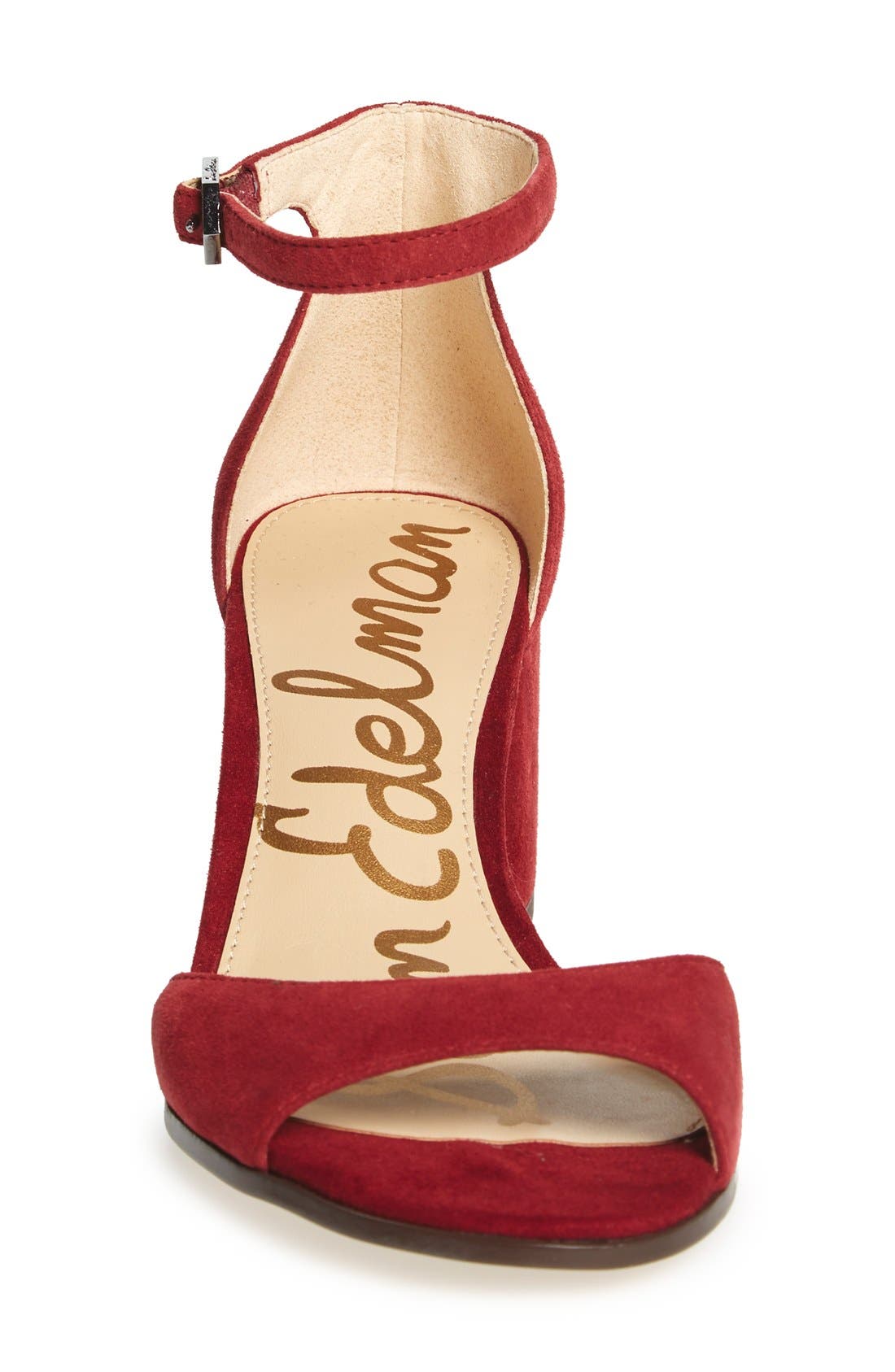 Susie d'Orsay Ankle Strap Sandal, Alternate, color, TANGO RED SUEDE
