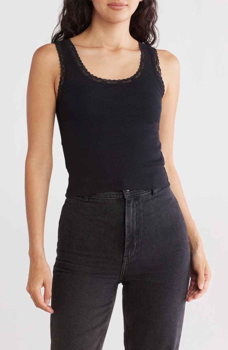 Abound Lace Trim Cotton Tank, Main, color,