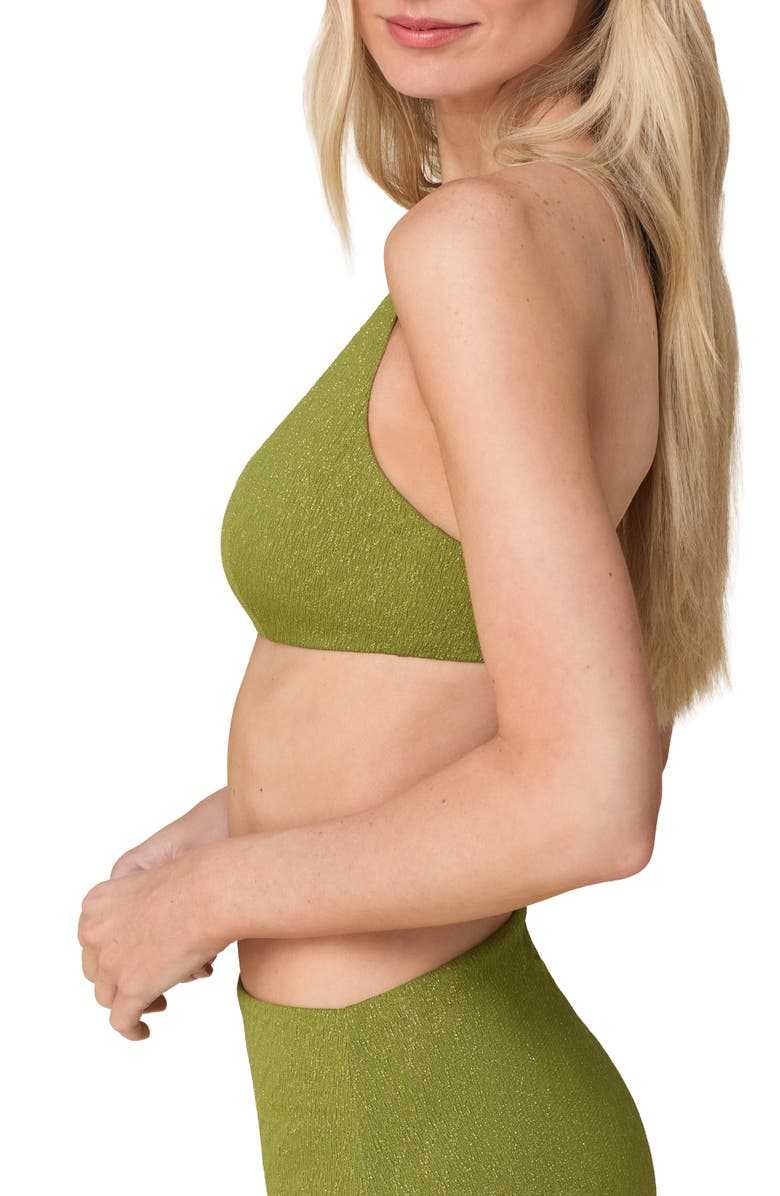 Andie The Essex Metallic Bikini Top, Alternate, color, Cactus