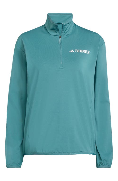Adidas Originals Adidas Climawarm Fleece Half Zip Sweatshirt In Blue