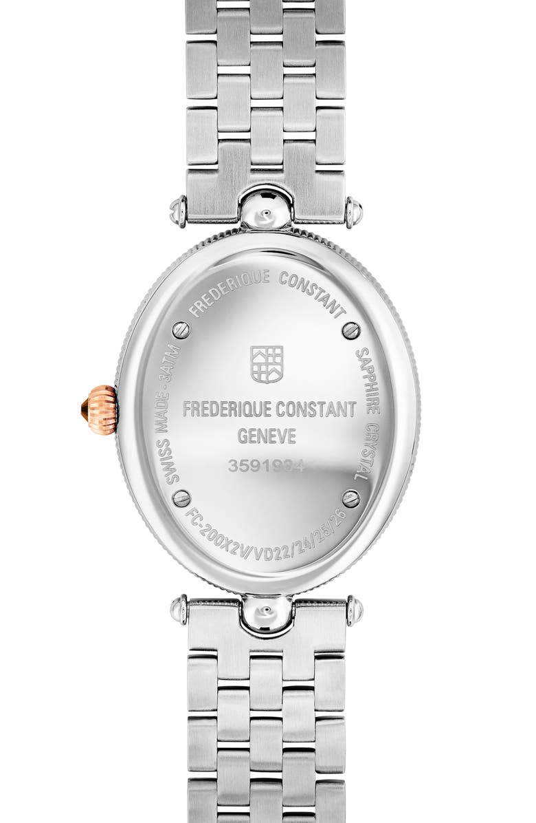 FREDERIQUE CONSTANT Art Deco Bracelet Watch, 30mm, Alternate, color, Silver/ Rose Gold
