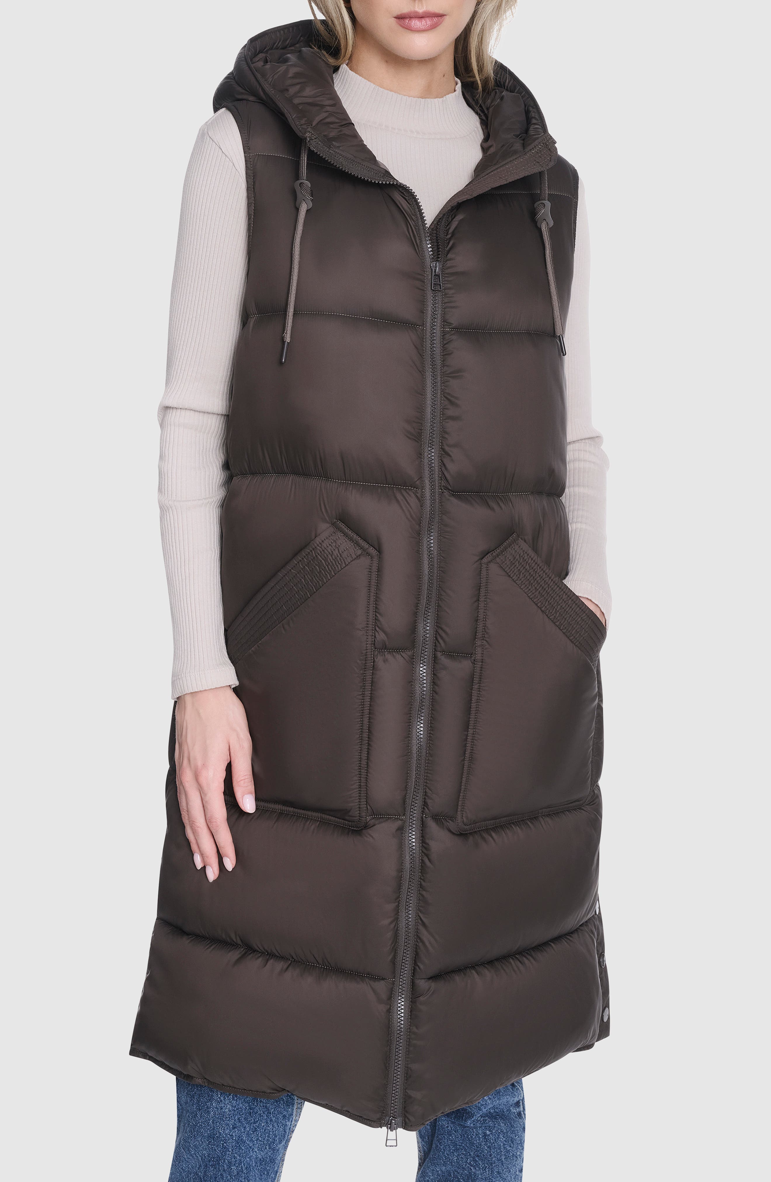Andrew Marc Kerr Hooded Longline Puffer Vest