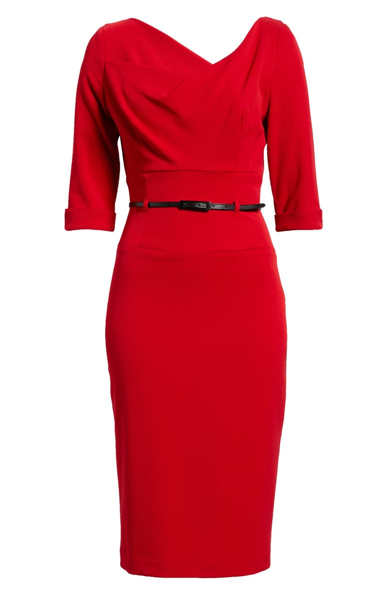 Black Halo Jackie O Sheath Dress, Main, color, Red