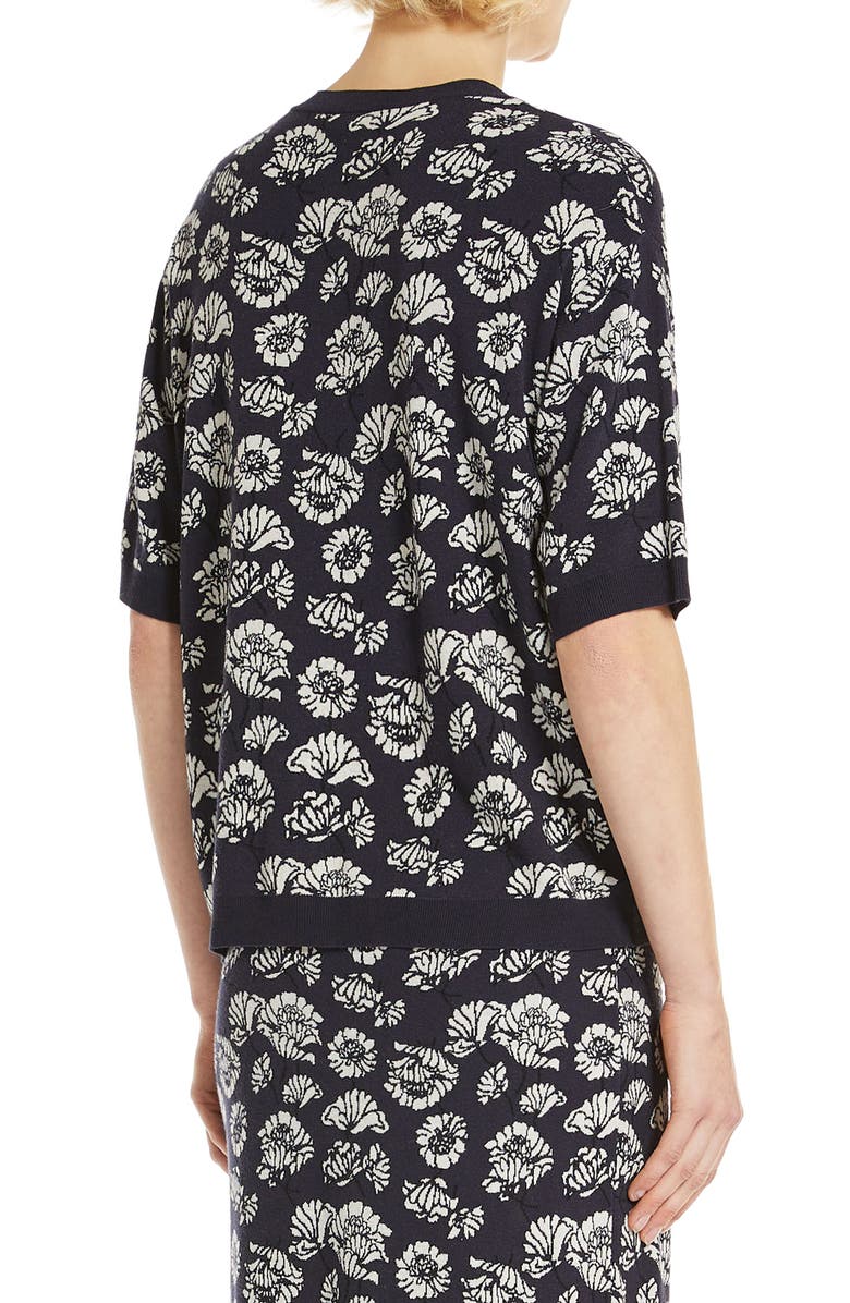Weekend Max Mara Zufolo Floral Jacquard Crewneck Sweater, Alternate, color, 