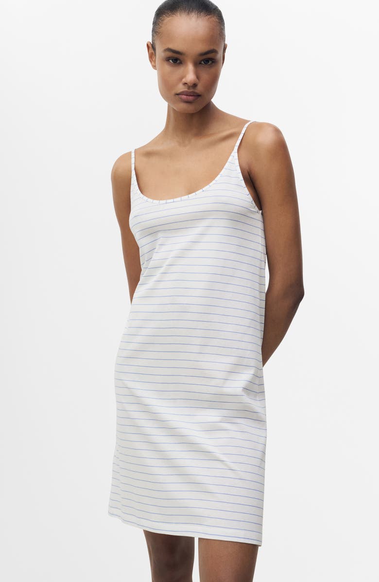 MANGO Stripe Cotton Nightgown, Alternate, color, 