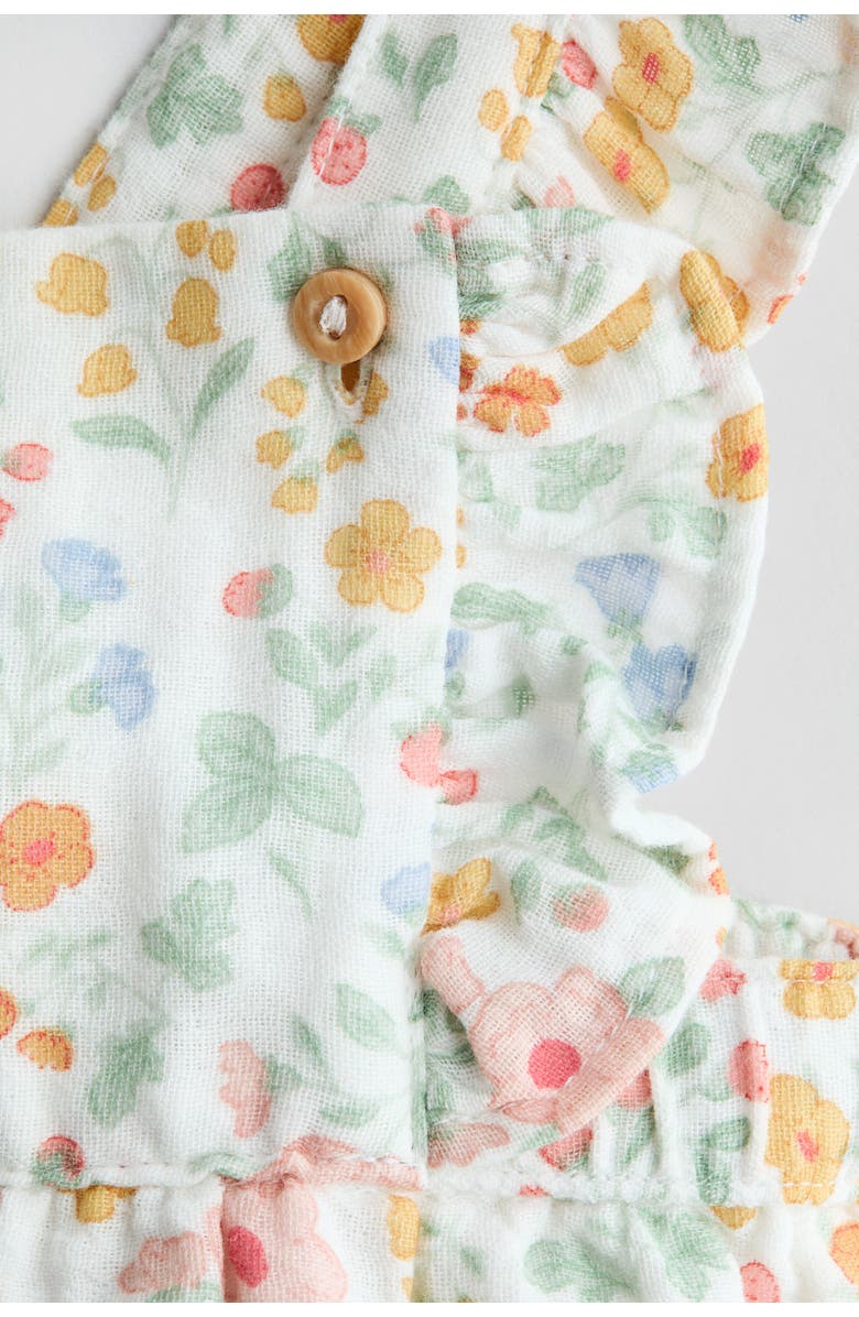H&M Cotton Dungaree Shorts, Alternate, color, White/Floral
