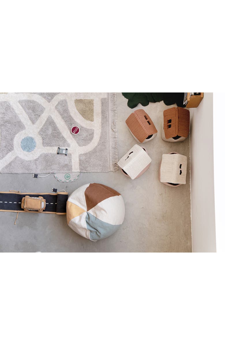 Lorena Canals Beach Ball Pouf, Alternate, color, Natural Vintage Blue Honey