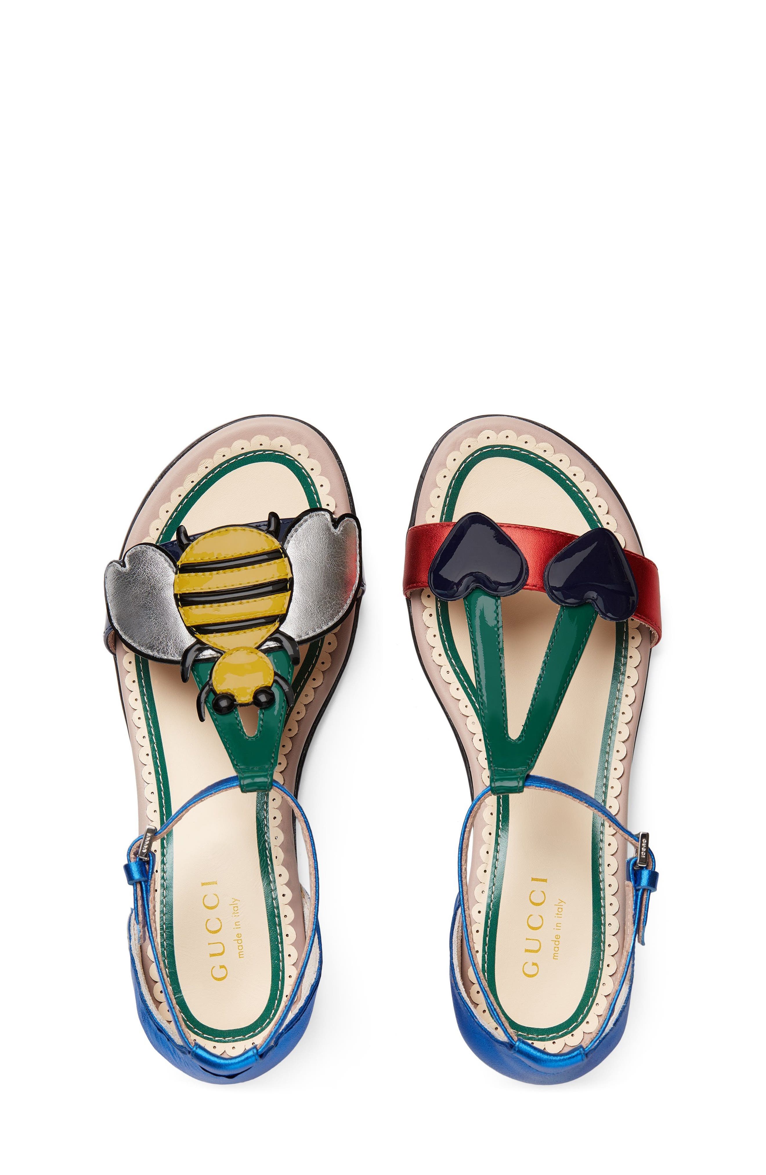 Gucci Bee Cerise Sandal, Alternate, color, 