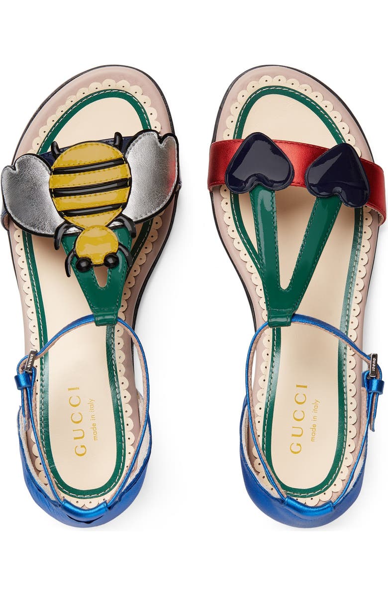Gucci Bee Cerise Sandal, Alternate, color,