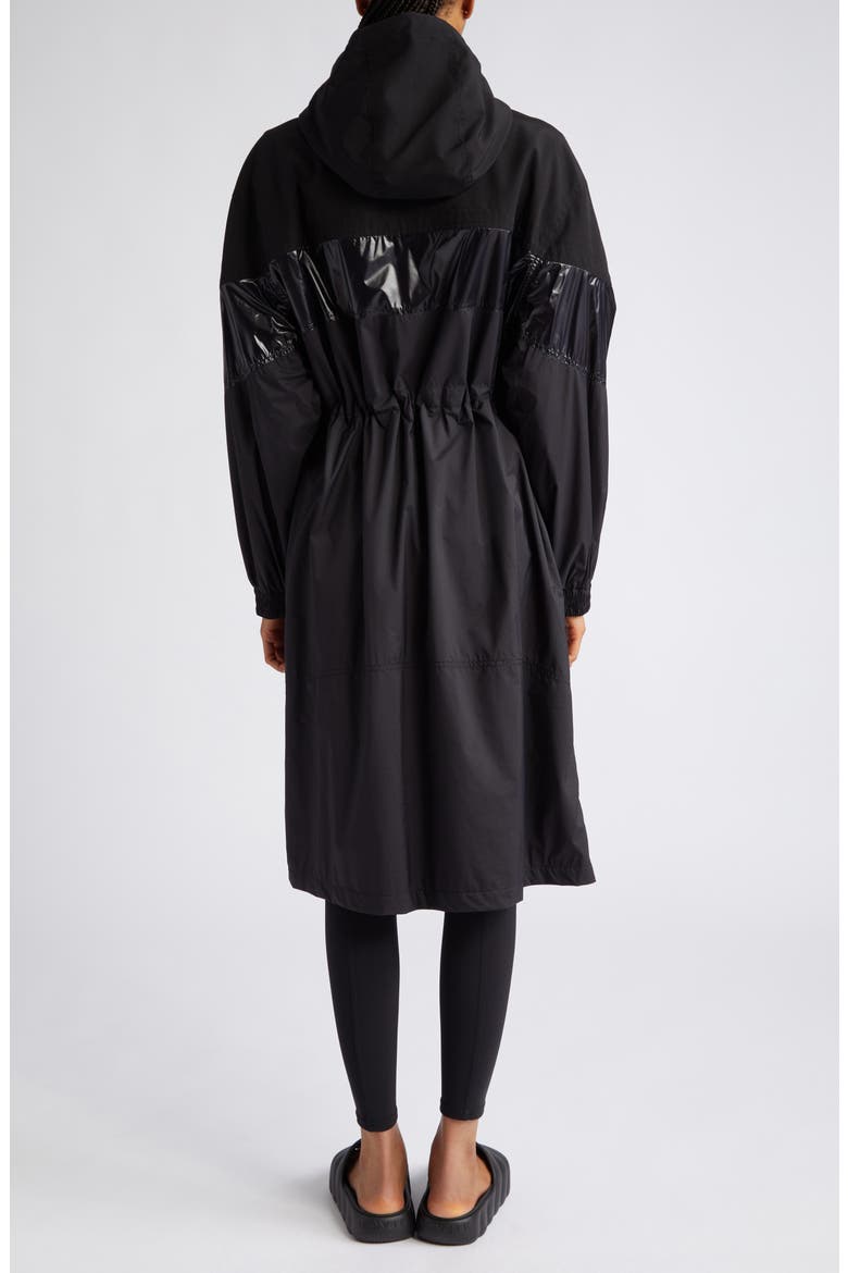 Elorn Mixed Media Long Coat, Alternate, color, BLACK