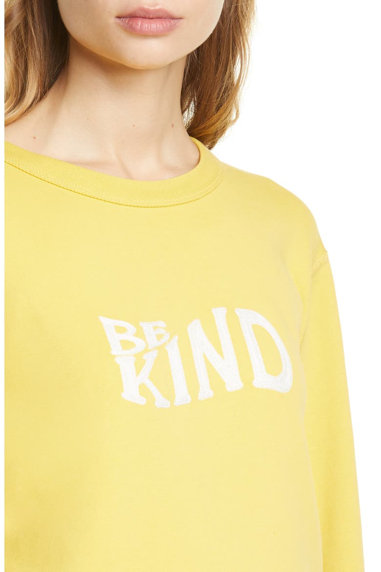 Be Kind Embroidered Sweatshirt, Alternate, color, YELLOW