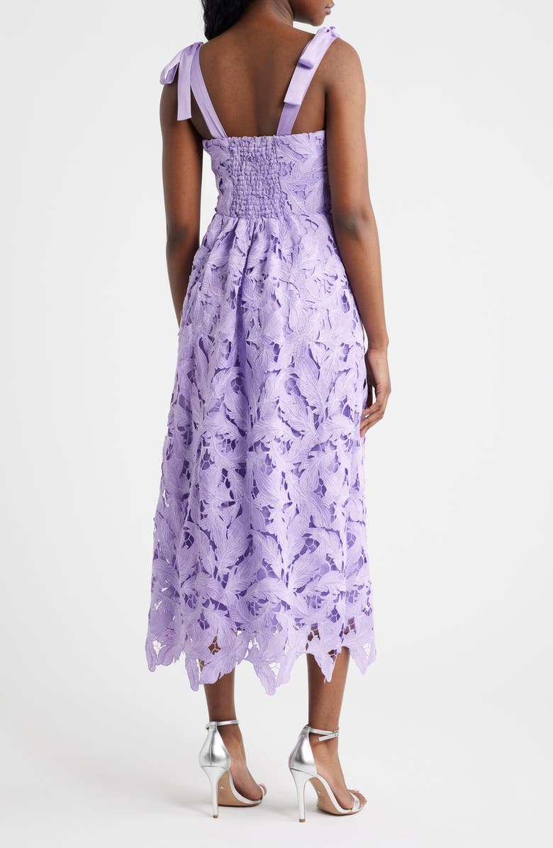 Lucy Paris Dewi Cutout Tie Strap Midi Dress, Alternate, color, Lavender
