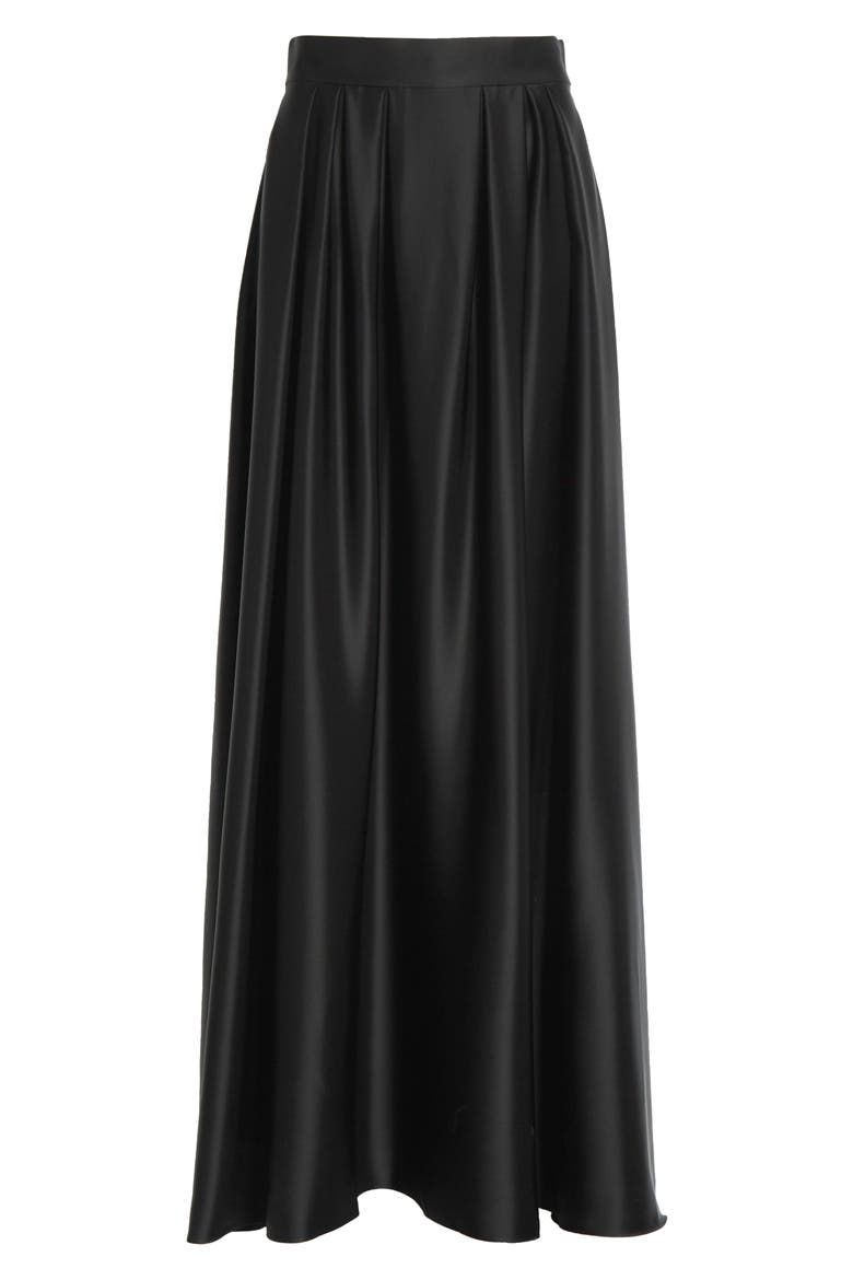 Liquid Satin Skirt, Alternate, color, BLACK