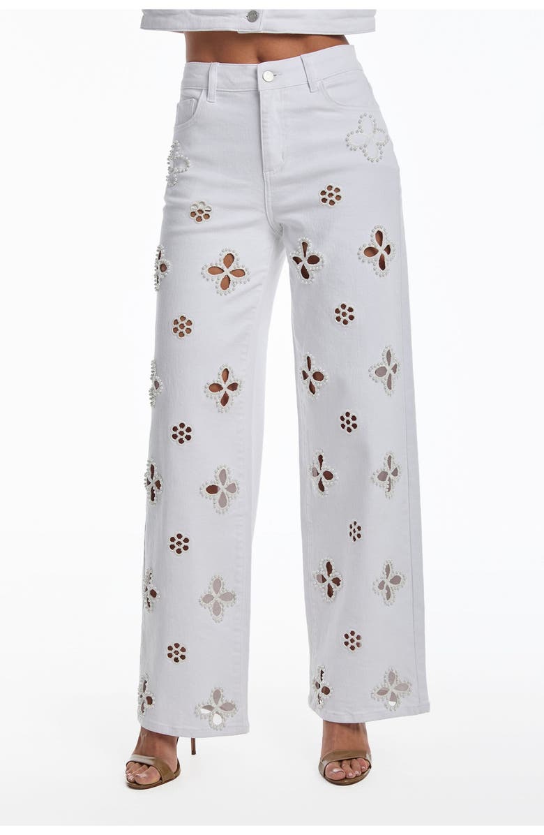 The Noli Shop Kaia Pearl High Rise Jean Petite, Main, color, White
