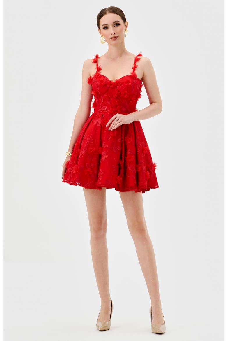 Penni 3D Floral Mini, Main, color, RED