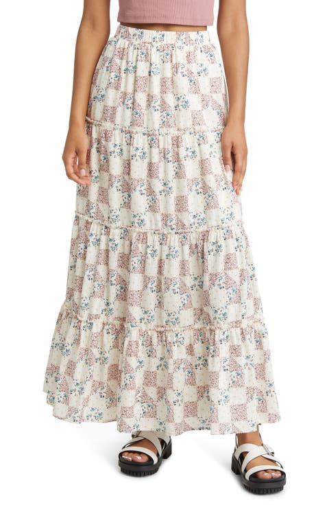 Tiered Cotton Maxi Skirt